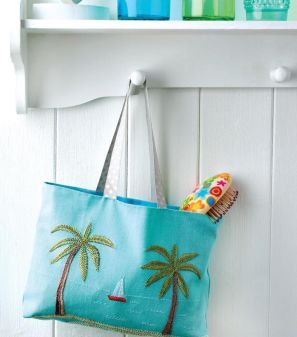 Embroidered beach bag