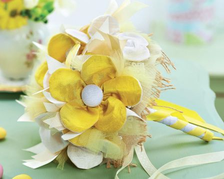 Fabric Flower Wedding Bouquet