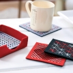 Geometric Stitched Felt Coasters