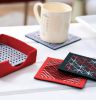 Geometric Stitched Felt Coasters