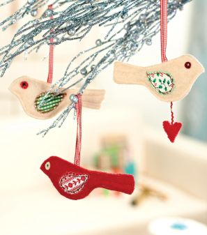 Festive Folksy Bird Decorations