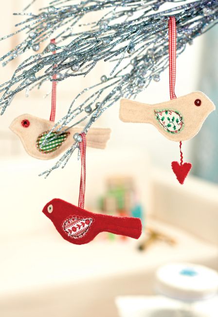 Festive Folksy Bird Decorations