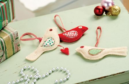 Festive Folksy Bird Decorations