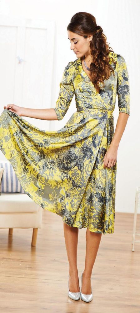 Floaty Floral Three Quarter Sleeved Dress