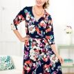 Floaty Floral Three Quarter Sleeved Dress