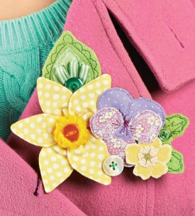 Floral Brooch and Card for Mum