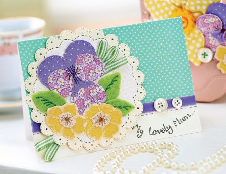 Floral Brooch and Card for Mum