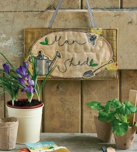 Appliqued and Embroidered Garden Sign, Seed and Plant Marker Pocket