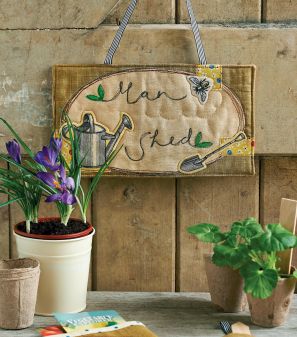 Appliqued and Embroidered Garden Sign, Seed and Plant Marker Pocket
