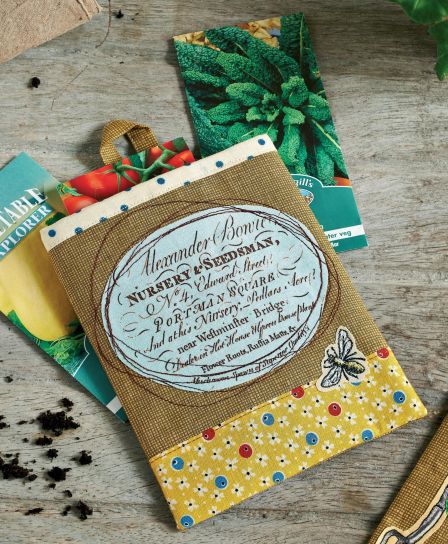 Appliqued and Embroidered Garden Sign, Seed and Plant Marker Pocket