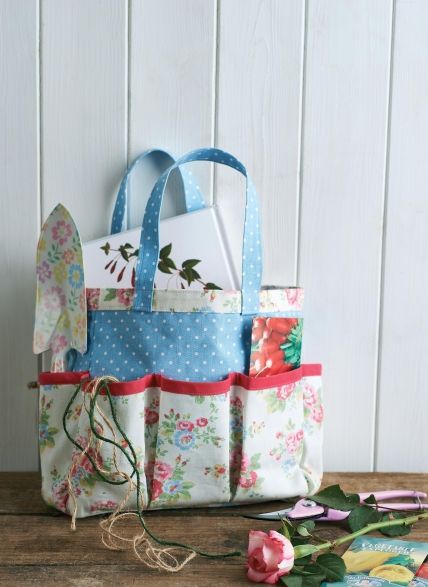 Cath Kidston Fabric Gardening Tool Caddy and Knee Rest