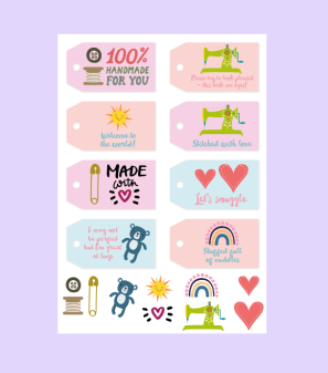 Handstitched toy labels