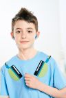 Headphones and Pow Applique T-shirt