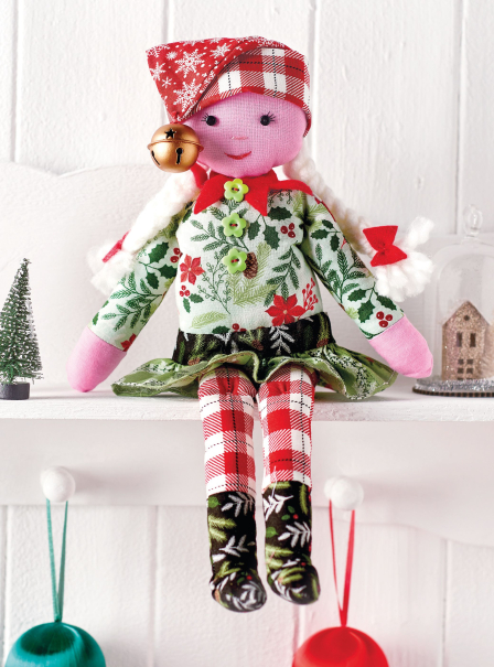 Christmas Holly Berry Elf Doll Sewing Pattern