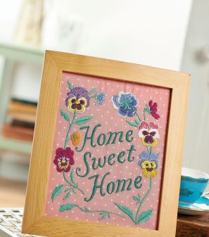 Embroidered Home Sweet Home Frame