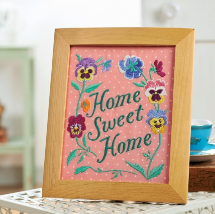 Embroidered Home Sweet Home Frame