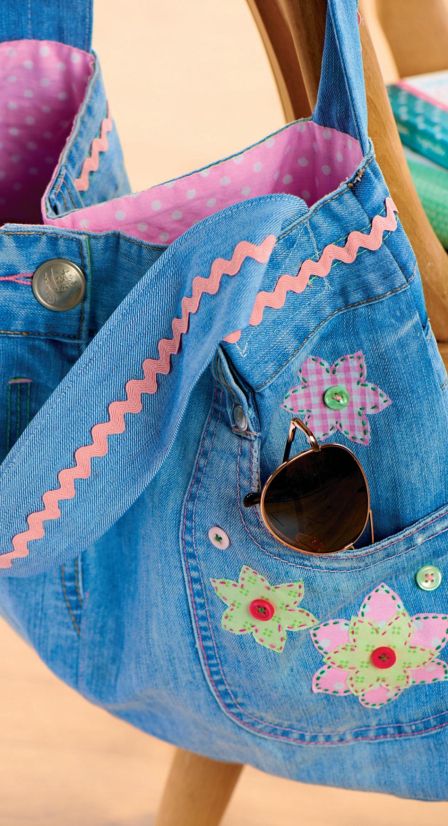 Recycled Denim Jeans Bag