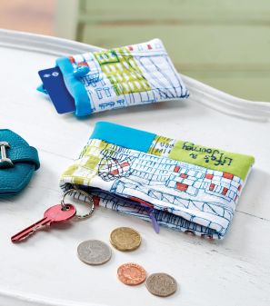 Journey themed zip purse and card holder
