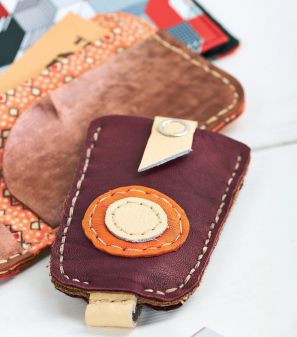 Leather Wallet Phone Cover and Key Case