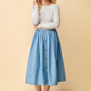 Midi Button Skirt Sewing Tutorial | No Pattern Make