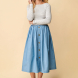 Midi Button Skirt Sewing Tutorial | No Pattern Make
