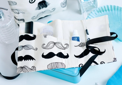 Moustache Printed Toiletry Set
