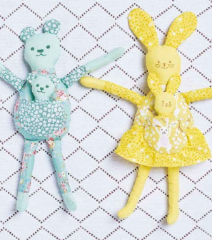 Rabbit and Bear Toy Sewing Pattern