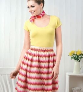 No-Pattern Button Skirt