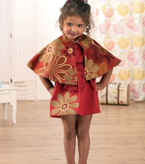 No Pattern Girl’s Dress and Cape Set