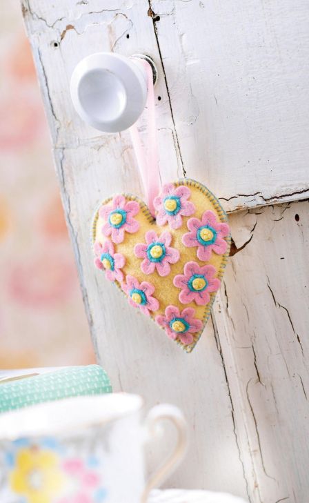 Padded Heart Felt Decoration