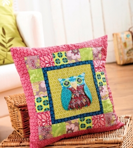 Owl Block Patchwork Cushion