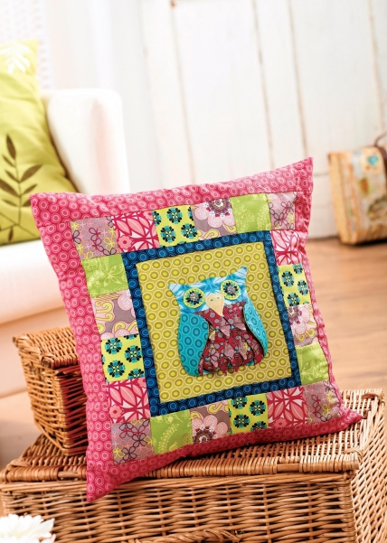 Owl Block Patchwork Cushion