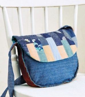 Patchwork denim bag