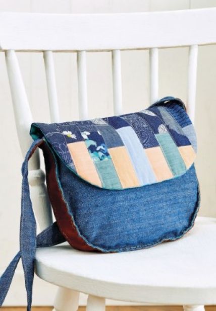 Patchwork denim bag