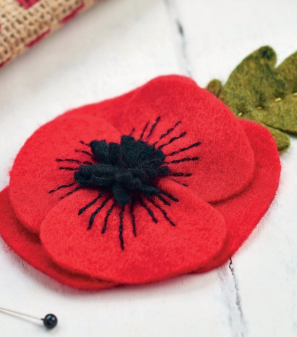 Remembrance Poppy Brooch Sewing Pattern