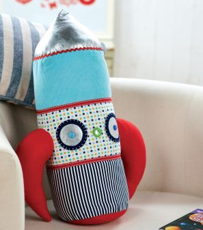 Retro Space Rocket Cushion