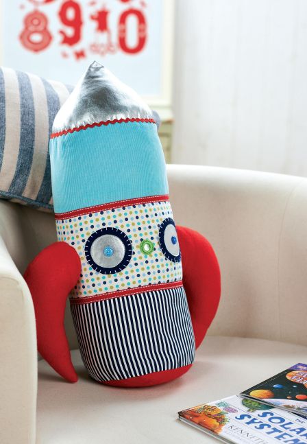 Retro Space Rocket Cushion