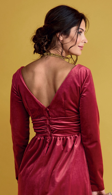 Rosa Velvet Maxi Party Dress Sewing Pattern