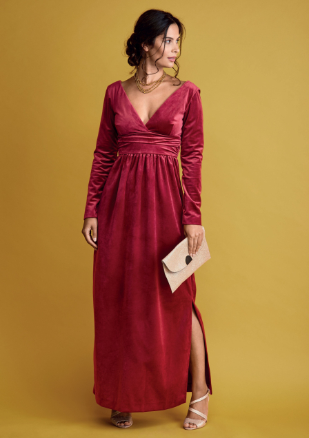 Rosa Velvet Maxi Party Dress Sewing Pattern