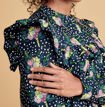 Ruffle Bib Blouse Top Sewing Pattern