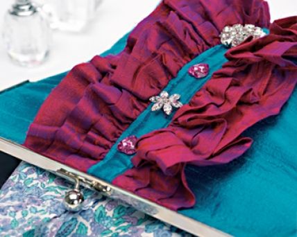 Ruffled Silk Clutch Bag Free sewing patterns Sew Magazine