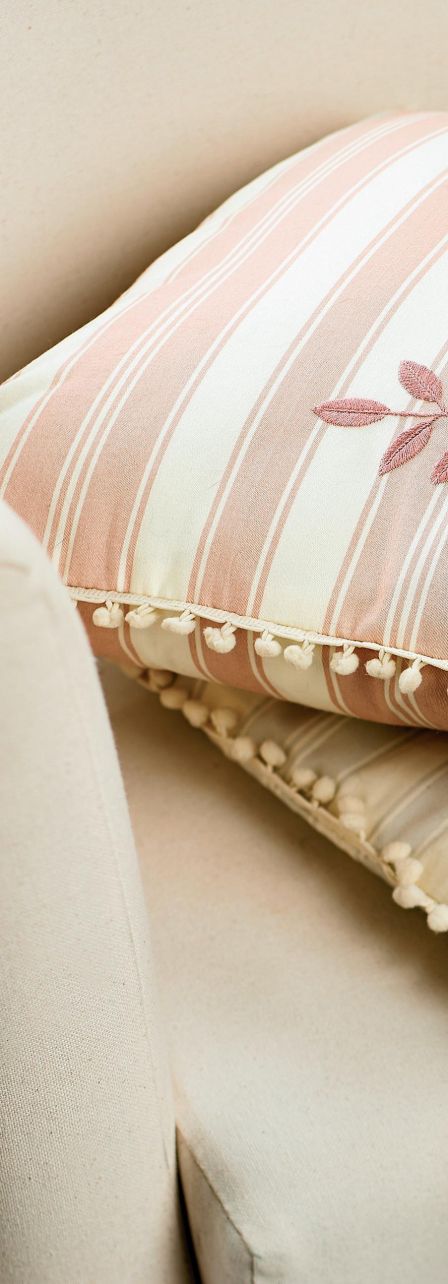 Satin Stitched Embroidered Leaf Cushions