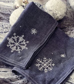 Cross-Stitch Snowflake Napkins