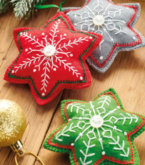 Christmas Felt Star Decorations Sewing Pattern