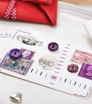 Stitched Embellished Postcards and Notebooks