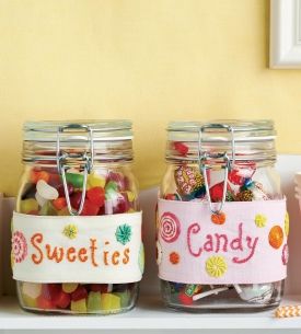 Embroidered Sweetie Jar Labels Embroidered Sweetie Jar Labels