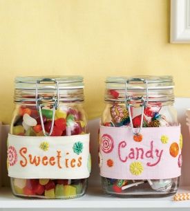 Embroidered Sweetie Jar Labels