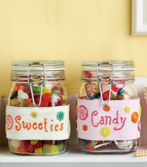 Embroidered Sweetie Jar Labels