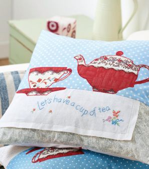 Kitsch Cup and Teapot Motif Cushions
