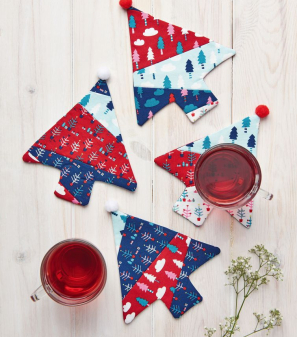 Christmas Tree Coasters Sewing Pattern